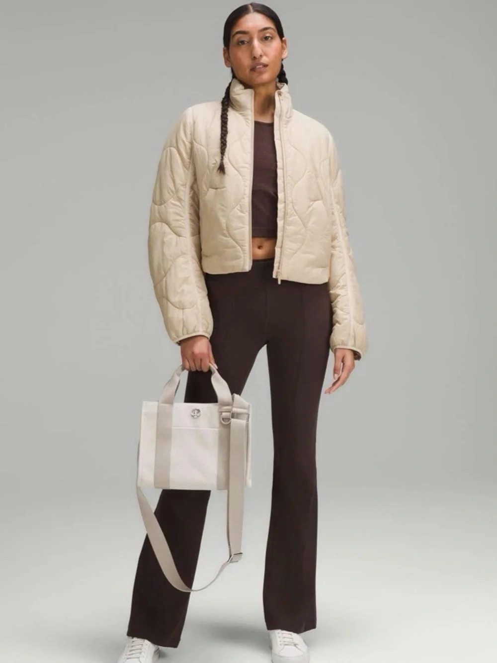 Lululemon Two-Tone Canvas Mini Tote Bag 4.5L in Mojave Tan / Light Ivory NWT